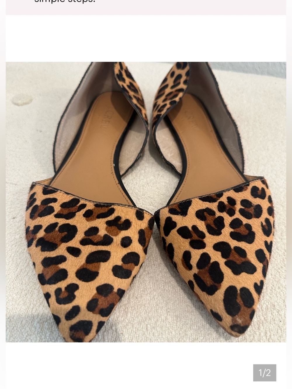 J. Crew Leopard Print Pointed D'Orsay Flats - Brown/Black